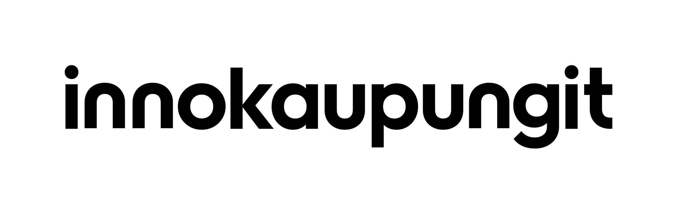 Logo, jossa musta teksti innokaupungit.